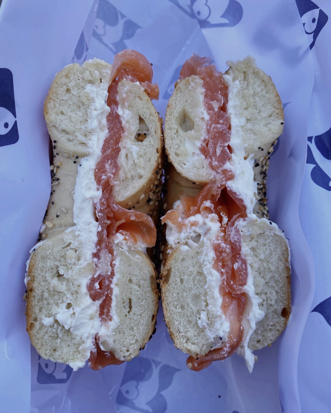 NYC bagel from russ and daughters in New York City