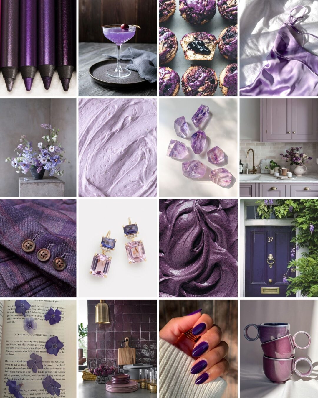 amethyst purple inspiration moodboard